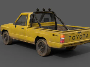 toyota hilux 1983-1988 pickup game ready 3D Model