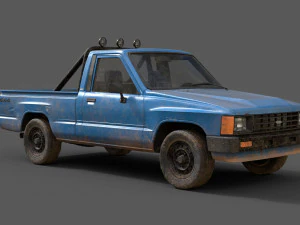 toyota hilux 1983-1988 pickup game ready 3D Model