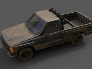 toyota hilux 1983-1988 pickup game ready 3D Model