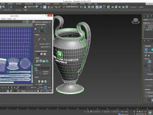 trof&eacute;u uefa 2018 Modelo 3D