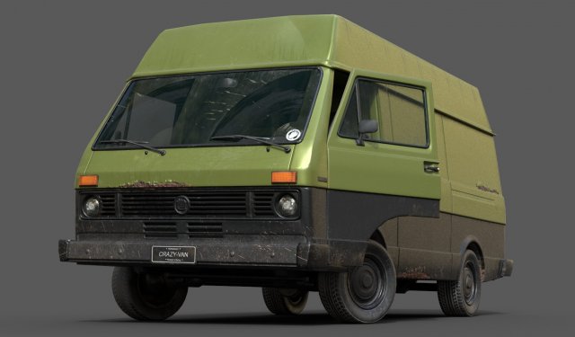 vw van lt volkswagen lowpoly 3D मॉडल .c4d .max .obj .3ds .fbx .stl .blend 
