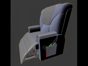 arm chair with leg rest 3D Print Model