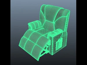 arm chair with leg rest 3D Print Model
