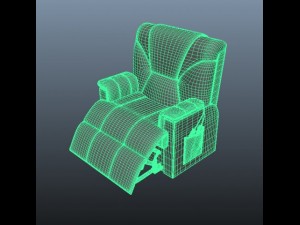 arm chair with leg rest 3Dプリントモデル