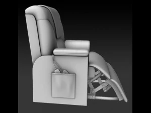 arm chair with leg rest 3D Print Model