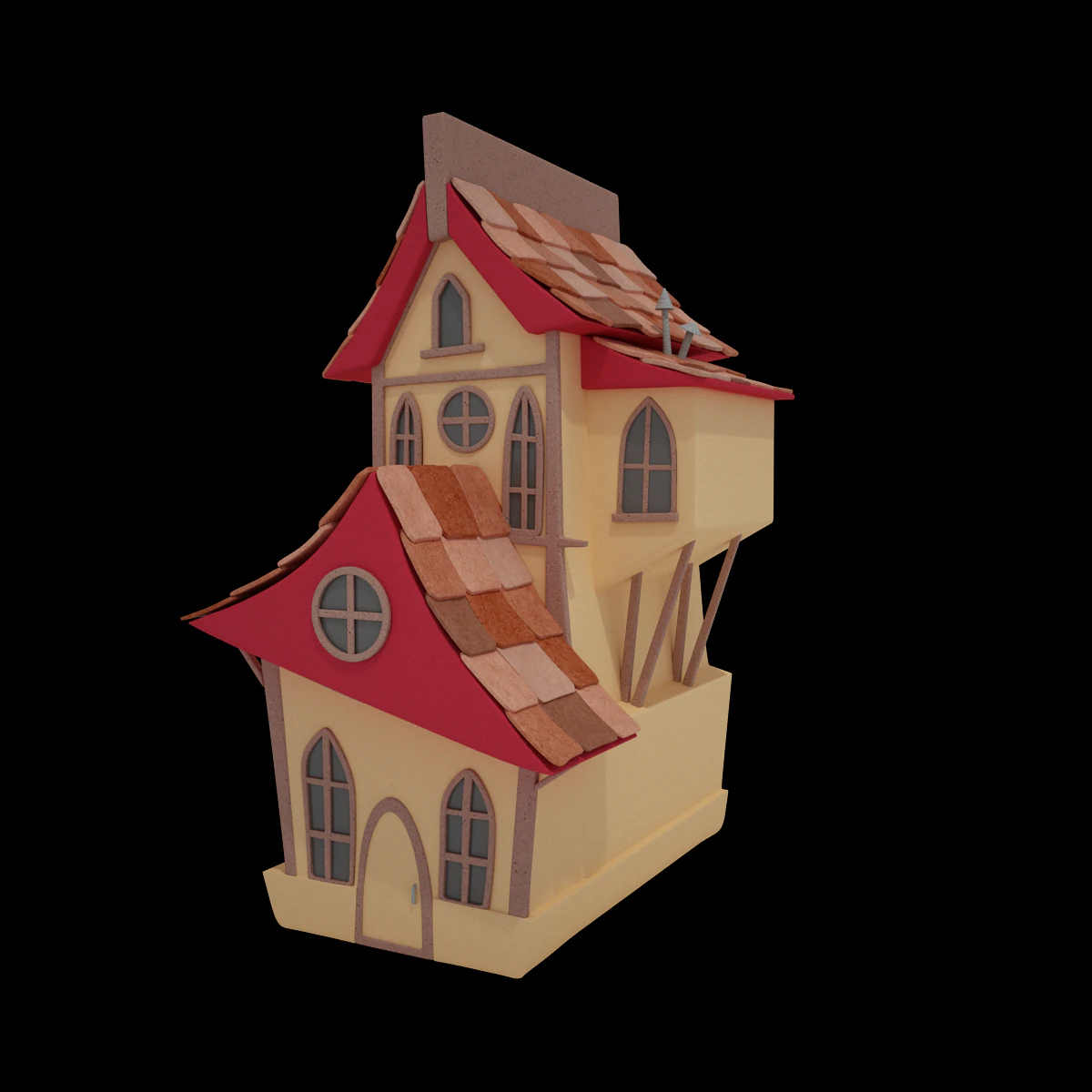 cartoon house 3D Model .c4d .max .obj .3ds .fbx .stl .blend 