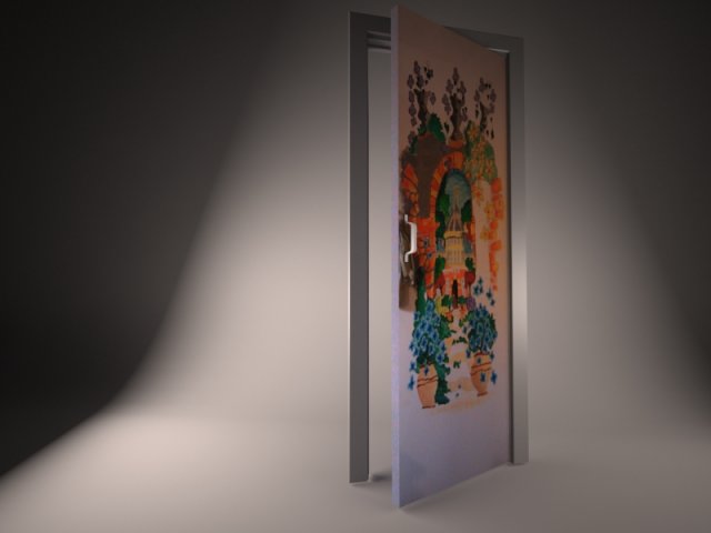 painted door 3D Модель .c4d .max .obj .3ds .fbx .stl .blend 