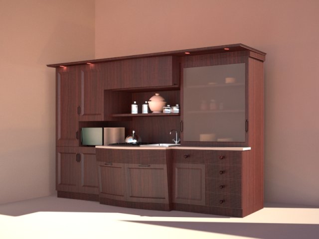 kitchen cupboard 3D 模型 .c4d .max .obj .3ds .fbx .stl .blend 