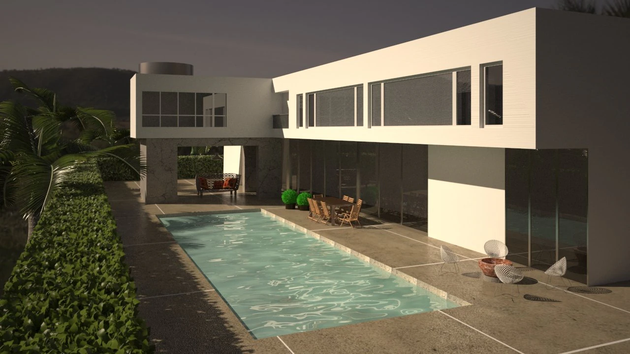 a modern villa 3D Model .c4d .max .obj .3ds .fbx .stl .blend
