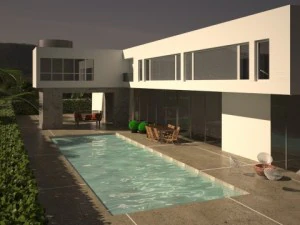 eine moderne Villa 3D Modell