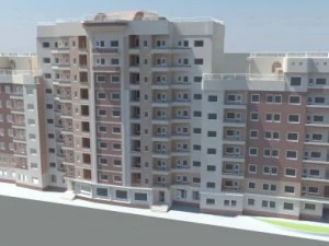 pr&eacute;dio de apartamentos Modelo 3D