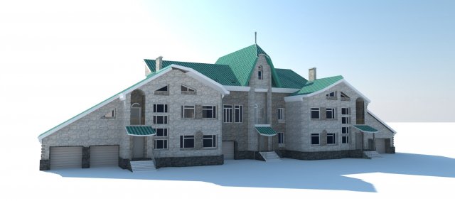 townhouse 3D-Modell .c4d .max .obj .3ds .fbx .stl .blend 