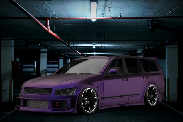 nissan stagea 3D 模型 .c4d .max .obj .3ds .fbx .stl .blend 