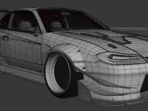 日産 シルビア S15 ブリル スチール カーボン 3Dモデル