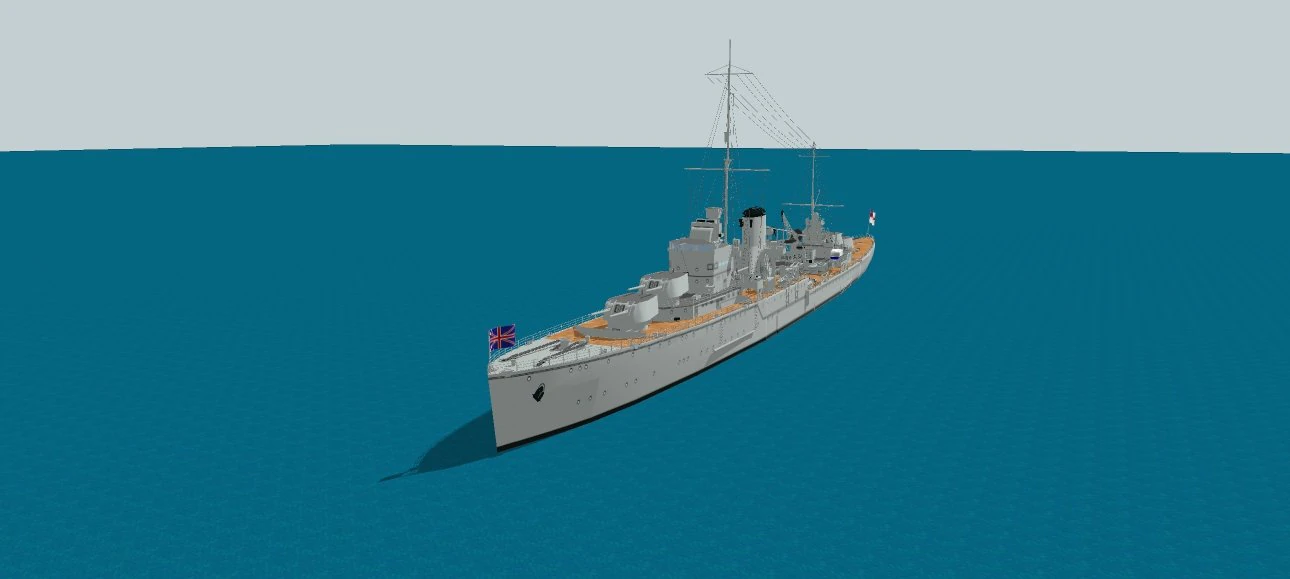 Light cruiser ajax 3D Model .c4d .max .obj .3ds .fbx .stl .blend 