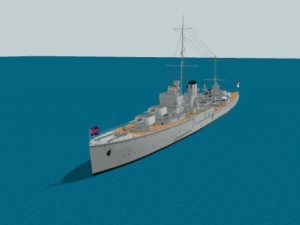 Light cruiser ajax 3D Model