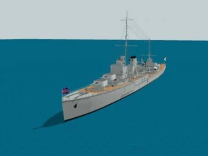 crucero ligero ajax Modelo 3D