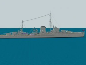 Light cruiser ajax 3D Model
