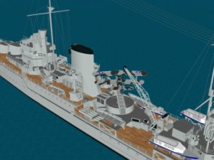 Light cruiser ajax Modello 3D