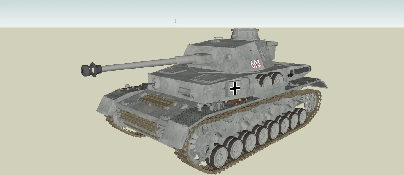 Pzkpfw iv 3D Model .c4d .max .obj .3ds .fbx .stl .blend