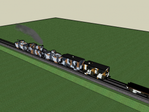 Armored train 3D Model