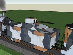 Treno blindato Modello 3D