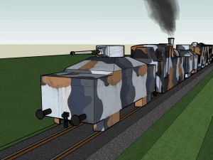 Treno blindato Modello 3D