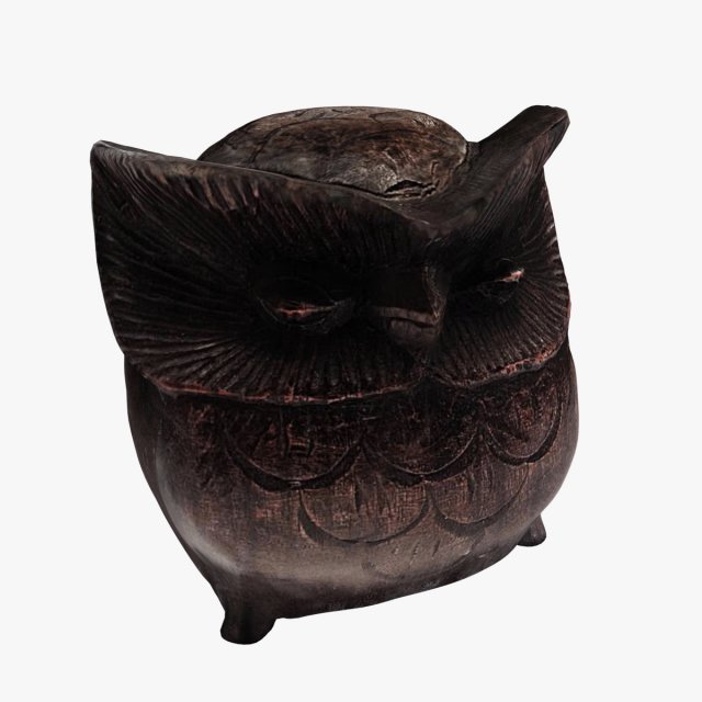 figurine owl wood 3D मॉडल .c4d .max .obj .3ds .fbx .stl .blend 
