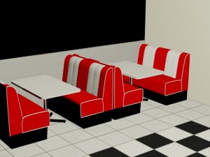 restaurant chair  table Modelo 3D