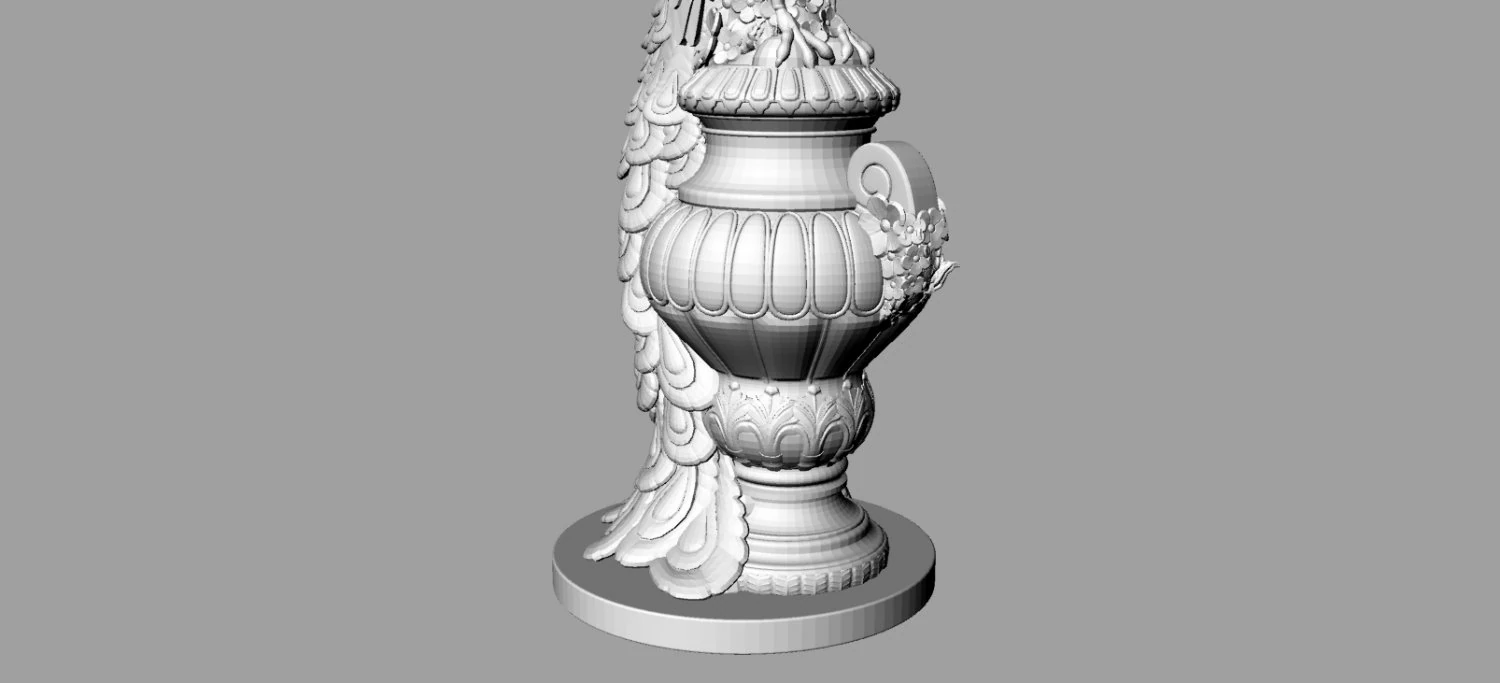 peacock on the vase 3D Model .c4d .max .obj .3ds .fbx .stl .blend 