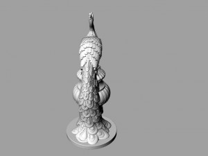 peacock on the vase Model 3D