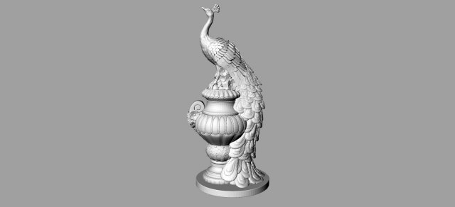 Peacock sculpture 3d sales model