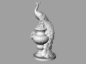 peacock on the vase Model 3D