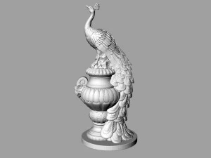 peacock on the vase 3D Model