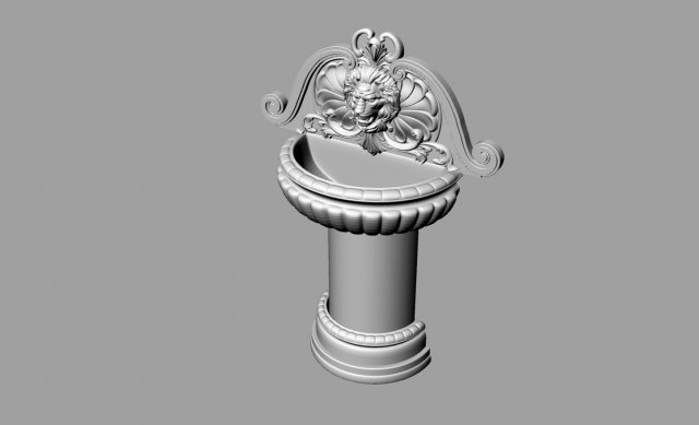 wall lion fountain 3D Model .c4d .max .obj .3ds .fbx .stl .blend 