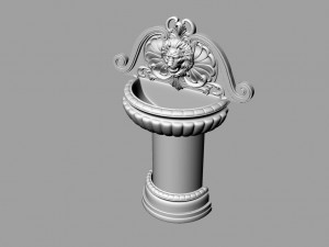 wall lion fountain 3D Модель