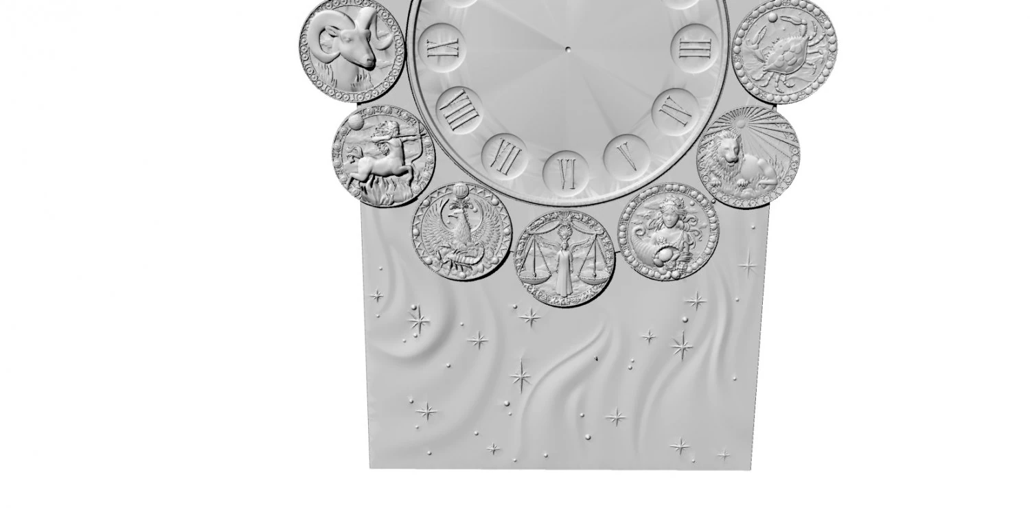 zodiac clock 3D Model .c4d .max .obj .3ds .fbx .stl .blend 