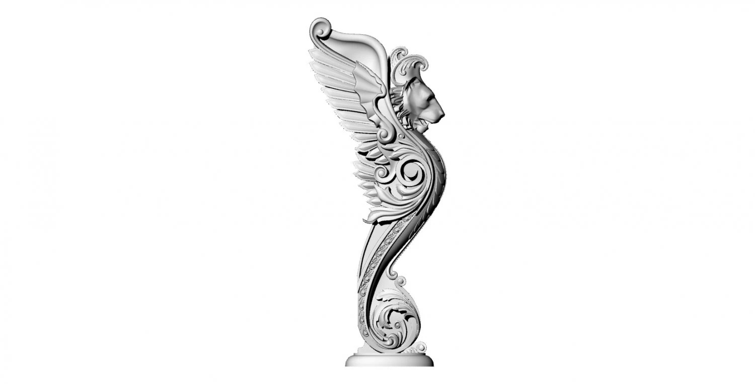 balusters with a lions head 3D Model .c4d .max .obj .3ds .fbx .stl .blend 