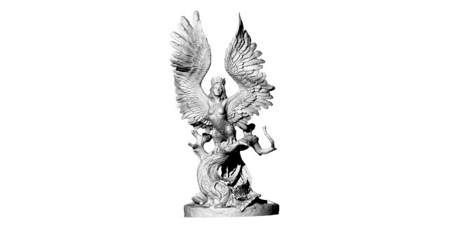 mythical harpy 3D Model .c4d .max .obj .3ds .fbx .stl .blend 