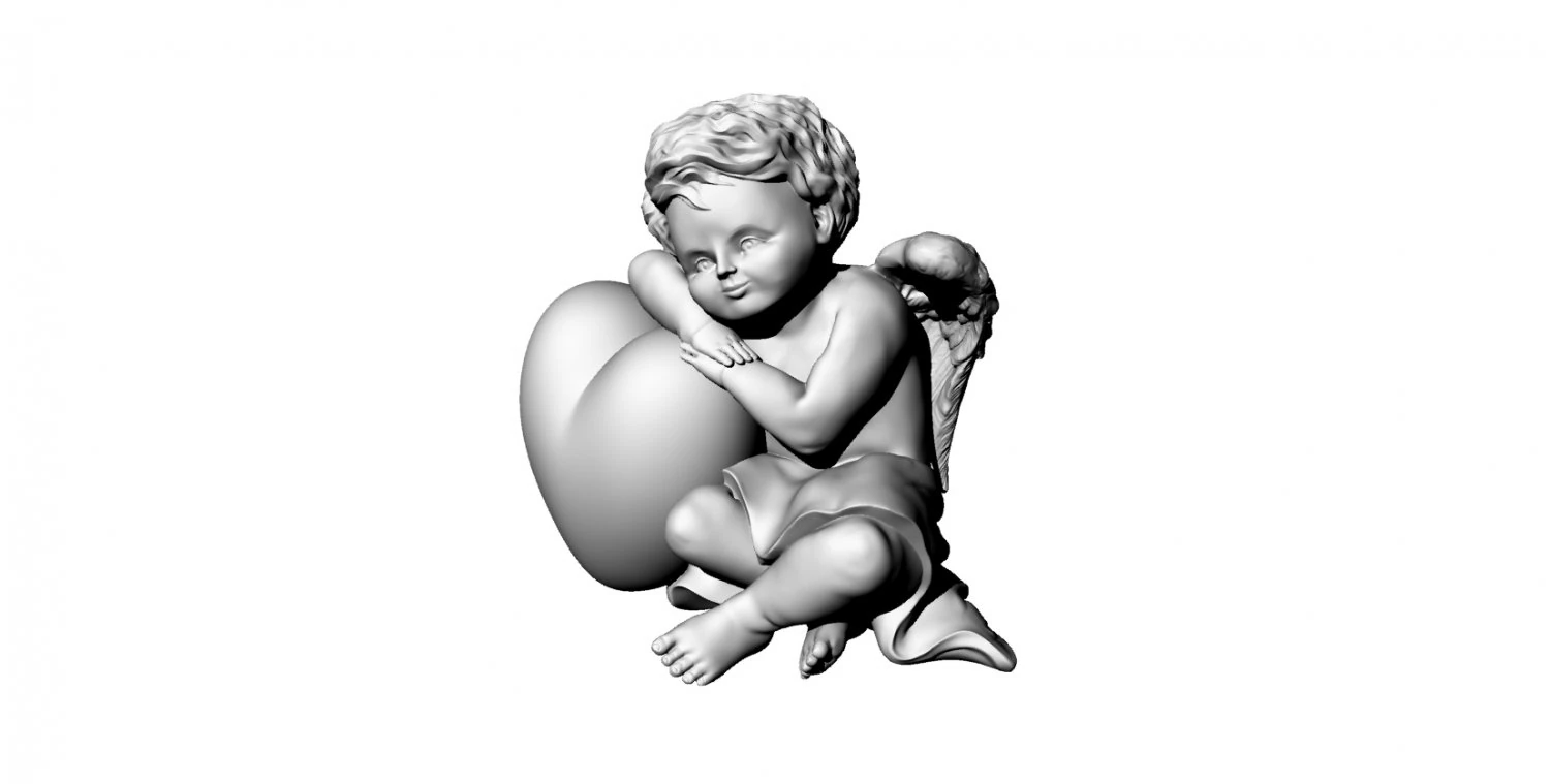 angel sculpture 3D Model .c4d .max .obj .3ds .fbx .stl .blend