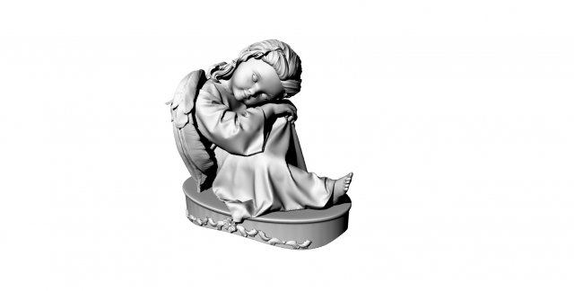 Angel sculpture 3D Модель .c4d .max .obj .3ds .fbx .stl .blend