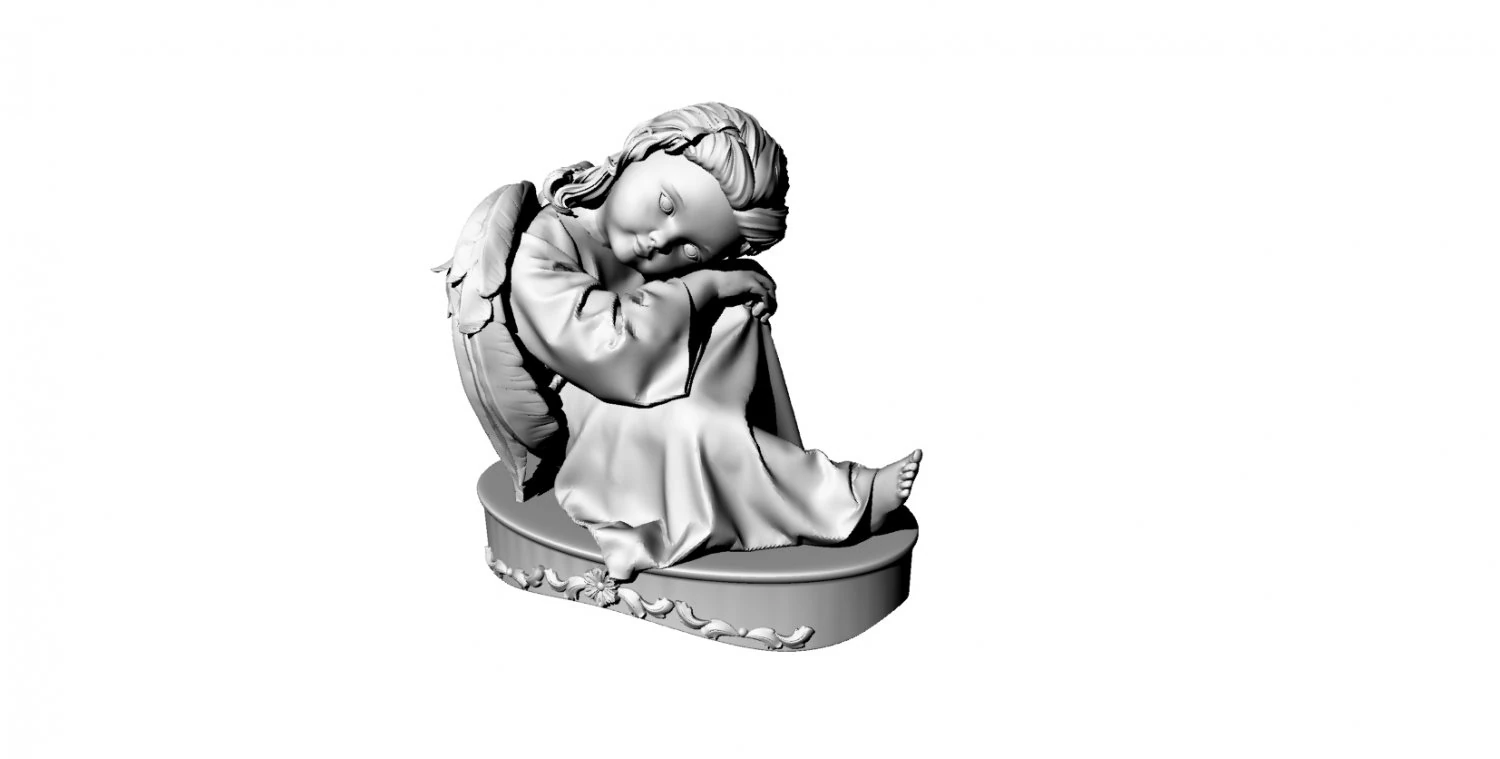 Angel sculpture 3D Model .c4d .max .obj .3ds .fbx .stl .blend