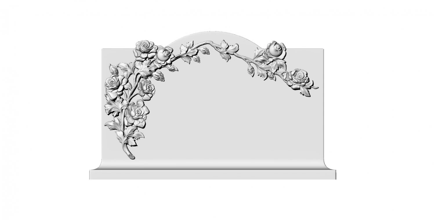 Monument with roses 3D Model .c4d .max .obj .3ds .fbx .stl .blend 