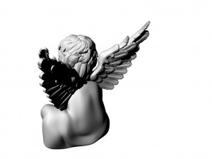 Angel with raised wings 3D Model