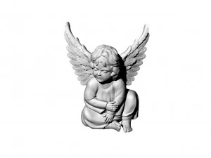 Angel with raised wings 3D Model