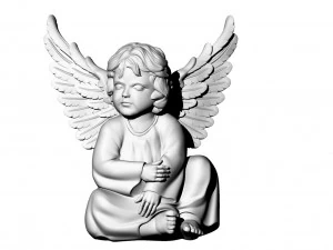 Angel with raised wings 3D Model