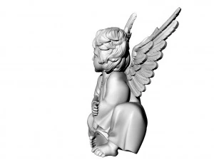Angel with raised wings 3D Model