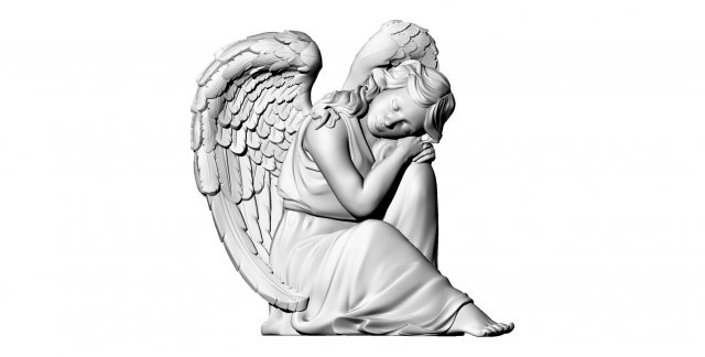 Angel girl bas-relief Modèle 3D .c4d .max .obj .3ds .fbx .stl .blend 
