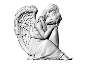 Baixo-relevo de menina anjo Modelo 3D
