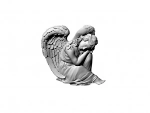 Baixo-relevo de menina anjo Modelo 3D